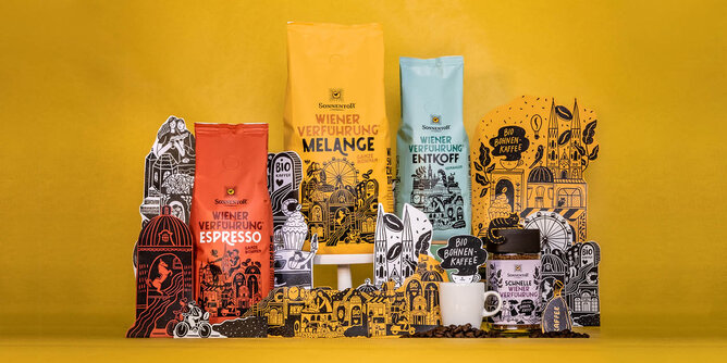 Auf dem Foto sieht man die verschiedenen Kaffees der Wiener Verführung von Sonnentor. | © SONNENTOR