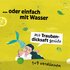 Illustration einer Meerjungfrau auf  gelb-grünem Hintergrund mit dem Text, dass mit Traubendicksaft gesüßt und mit Wasser 1:9 verdünnt wird.