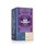 Foto einer Packung Aufblühen Tee Bio-Kräuter-Gewürzteemischung. Auf der Packung ist eine Illustration mit blumigem Hintergrund in violett mit der Aufschrift Happiness is Aufblühen.
